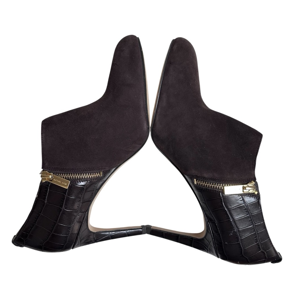 MICHAEL Michael Kors Sammy Brown Suede Heeled Ankle Boots size 11 - Picture 5 of 13
